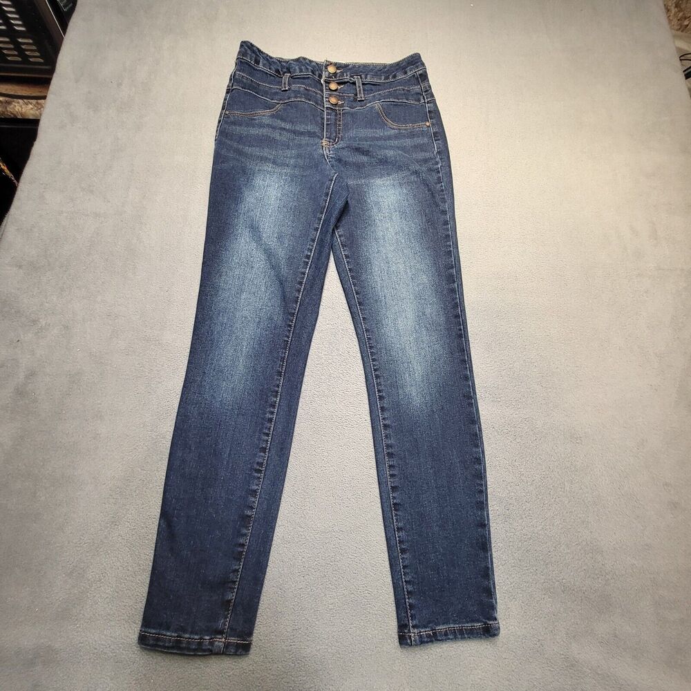 Refuge Jeans Womens‎ 4 Blue Skinny Leg Distressed Denim Stretch